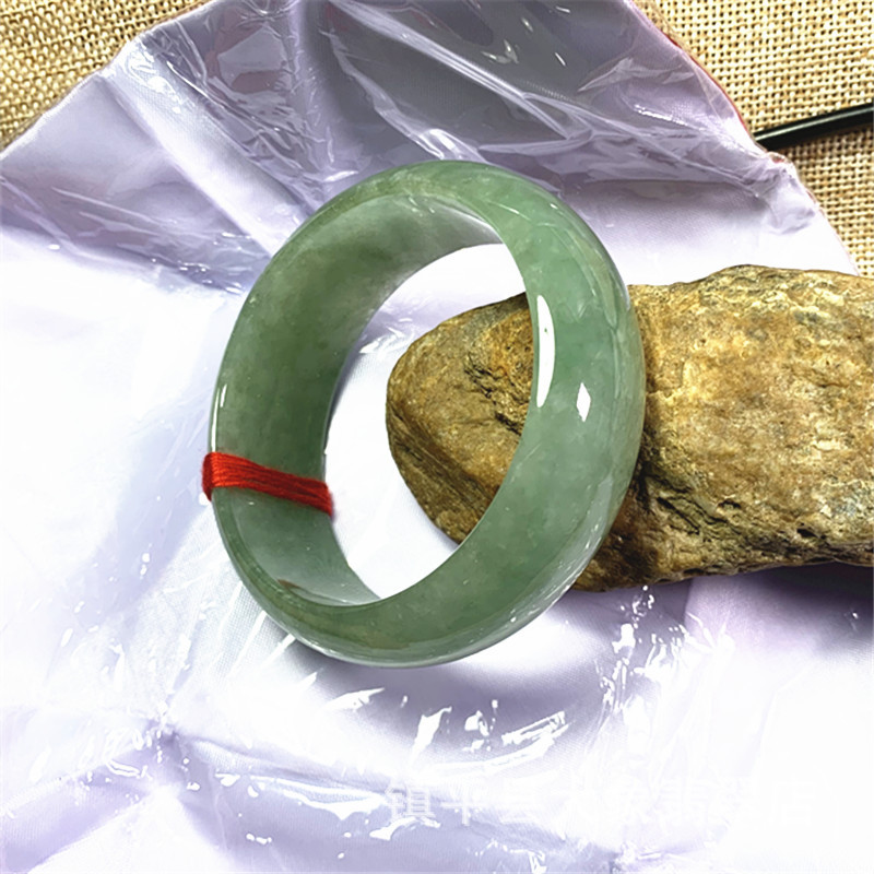 厂家销售 玉石缅甸翡翠A货挂件手镯 宽版油青色玉器礼品